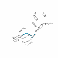 OEM 2001 Nissan Xterra Exhaust Tube Assembly, Center Diagram - 20030-7Z000