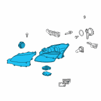 OEM Lexus LS600h Headlamp Unit With Gas, Right Diagram - 81145-50740