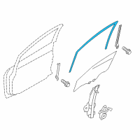 OEM Nissan Leaf Glass Run Rubber-Front Door, RH Diagram - 80330-5SF0A