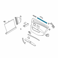 OEM 2004 BMW 545i Inner Left Window Channel Cover Diagram - 51-22-7-049-437