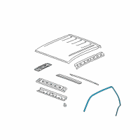 OEM 2013 GMC Sierra 1500 Weatherstrip Asm-Front Side Door Roof Drip Diagram - 20816085