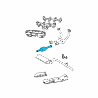 OEM 2001 Jeep Grand Cherokee Catalytic Converter Diagram - 52101393