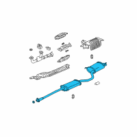 OEM 2003 Acura MDX Muffler Set, Exhaust Diagram - 18030-S3V-A04