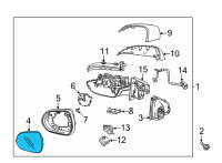 OEM Chevrolet Bolt EUV Mirror Glass Diagram - 42782868