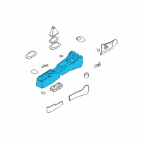 OEM Hyundai Console-Front Diagram - 84611-1E200-QS