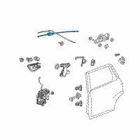 OEM 2012 Honda Fit Cable, Rear Inside Handle Diagram - 72631-TF0-000