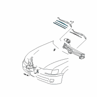 OEM 2004 Toyota Camry Wiper Blade Diagram - 85212-AA050