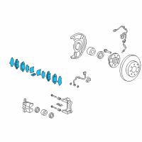 OEM 2008 Honda Fit Pad Set, Front Diagram - 45022-SLN-A02