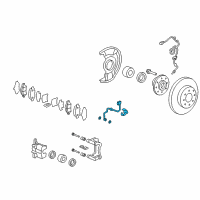 OEM Honda Fit Hose Set, Right Front Brake Diagram - 01464-SLN-A00