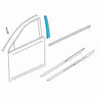 OEM 2020 Acura RLX Garnish, Right Front Door Center Pillar Diagram - 72430-TY2-A02