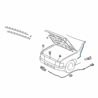 OEM 1998 Infiniti QX4 Rod-Hood Support Diagram - 65771-0W003