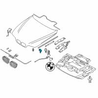 OEM 2000 BMW 540i Upper Part Of Hood Lock Diagram - 51-23-8-176-594