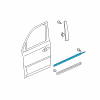 OEM 2013 Honda Pilot Molding Assy., L. FR. Door Diagram - 72450-SZA-A01