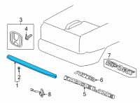 OEM 2020 Honda Ridgeline Garnish Assy., Tailgate Top Diagram - 74895-T6Z-A02