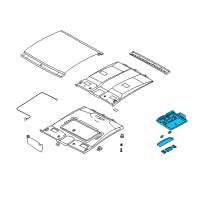 OEM 2003 Hyundai Tiburon Overhead Console Lamp Assembly Diagram - 92810-2C001-LK