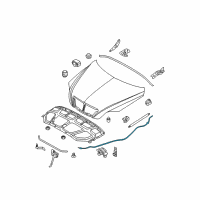 OEM Kia Sorento Cable Assembly-Hood Latch Diagram - 811903E001