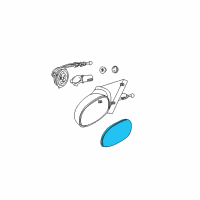 OEM Saturn L100 Mirror Asm, Outside Rear View Diagram - 21019607