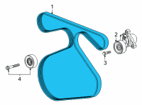 OEM 2022 Cadillac Escalade Serpentine Belt Diagram - 55490583