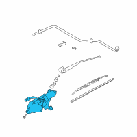 OEM Hyundai Elantra Rear Wiper Motor & Linkage Assembly Diagram - 98700-2D001