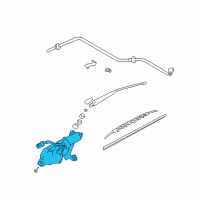 OEM 2003 Hyundai Elantra Rear Wiper Motor & Linkage Assembly Diagram - 98700-2D000