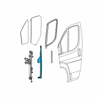 OEM 2017 Ram ProMaster 3500 Channel-Front Door Glass Lower Diagram - 68169376AA