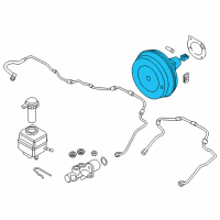 OEM BMW 740i Power Brake Booster Master Cylinder Diagram - 34-33-6-790-454