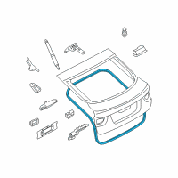 OEM 2012 BMW X6 Trunk Lid Gasket Diagram - 51-76-7-003-105