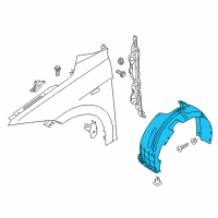 OEM Hyundai Front Wheel Guard Assembly, Right Diagram - 86812-F3000