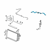 OEM 2005 Pontiac Bonneville Radiator Surge Tank Outlet Pipe Assembly Diagram - 25748906