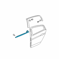 OEM 2004 Acura TL Molding Assembly, Right Rear Door (Black) Diagram - 72910-SEP-A01ZA