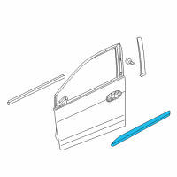 OEM 2010 Honda Insight Body Side Molding (Polished Metal Metallic-exterior) (POLISHED METAL METALLIC) Diagram - 08P05-TM8-130