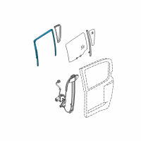 OEM 2005 Nissan Pathfinder Glass Run Rubber-Rear Door Window, RH Diagram - 82330-EA500