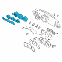 OEM 2007 Nissan 350Z Triple Meter Assembly Diagram - 24845-EV00A