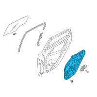 OEM Hyundai Elantra GT Rear Left-Hand Door Module Panel Assembly Diagram - 83471-G3000