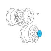 OEM 2002 Oldsmobile Alero Wheel Trim CAP *Polished Diagram - 9593811