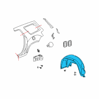 OEM 2007 Saturn Outlook Wheelhouse Liner Diagram - 25858926