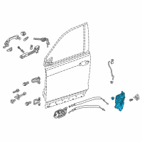 OEM 2022 Honda Passport Latch Assembly, Left Front Diagram - 72150-T5R-A41