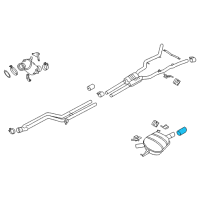 OEM BMW ActiveHybrid 5 Tailpipe Trim, Black Chrome Diagram - 18-30-7-612-731