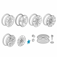 OEM 2022 Honda Accord Cap Assembly, Aluminum Wheel Center Diagram - 44732-T2A-A51