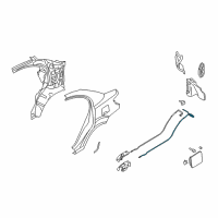 OEM Kia Rio Cable Assembly-Trunk Lid Release Diagram - 812801G000