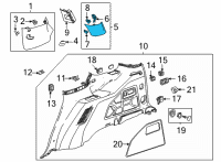 OEM 2021 Cadillac Escalade ESV Rear Pillar Trim Diagram - 84718047