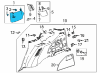 OEM Cadillac Escalade Lock Pillar Trim Diagram - 84842696