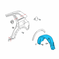 OEM 2009 Saturn Vue Liner Asm-Rear Wheelhouse Panel Diagram - 25858108