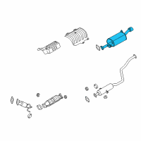 OEM Kia Forte Rear Muffler Assembly Diagram - 287301M640