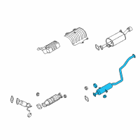 OEM 2011 Kia Forte Center Muffler Assembly Diagram - 286501M200