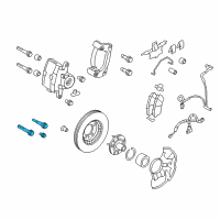 OEM 2006 Lincoln Zephyr Caliper Support Mount Kit Diagram - 6U2Z-2L527-A