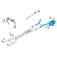 OEM 2013 BMW 550i Rear Silencer, Left, With Exhaust Flap Diagram - 18-30-7-590-557