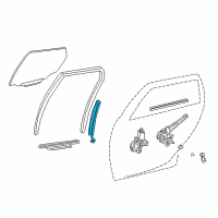 OEM 2005 Pontiac Vibe Channel, Rear Side Door Window Rear Diagram - 88970927