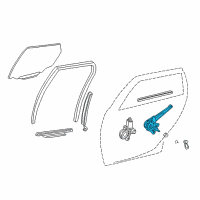 OEM 2007 Pontiac Vibe Rear Side Door Window Regulator Diagram - 88969909