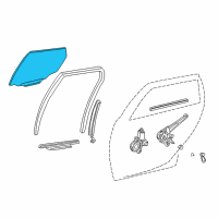 OEM 2003 Pontiac Vibe Window, Rear Side Door Diagram - 88969779